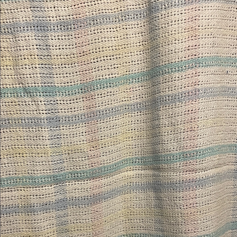 Cozy Cream and Pastel Striped Throw Blanket